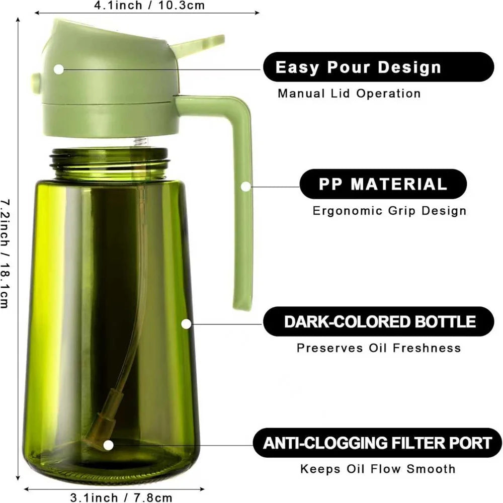 Pourza QuickPour Glass Oil Spray Bottle
